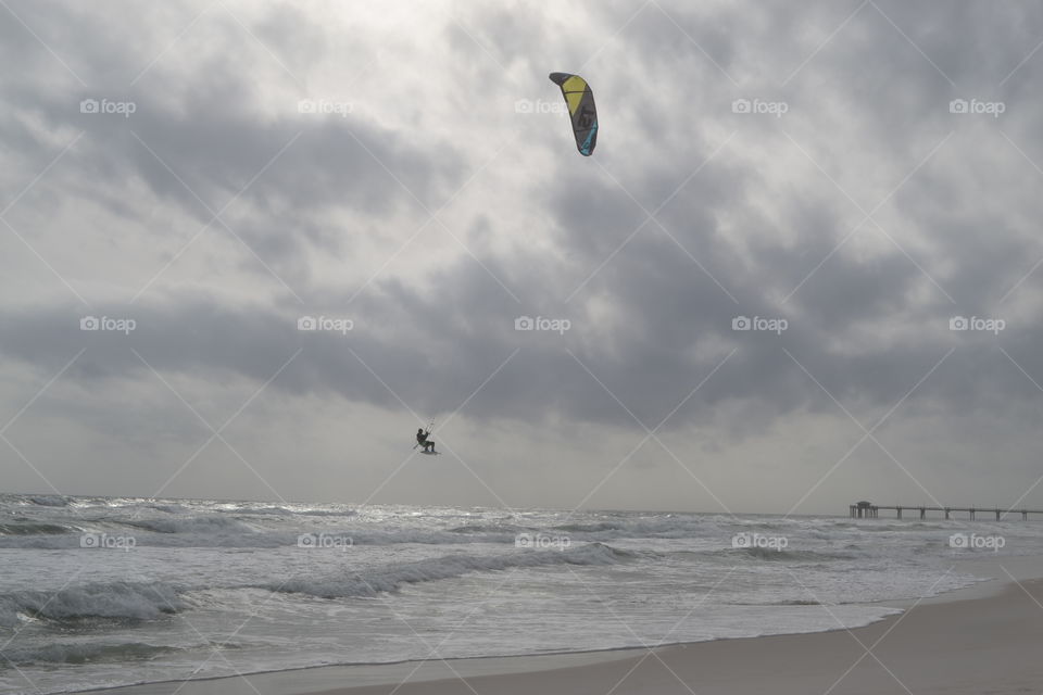 Wind surfing at florida's gulf coast