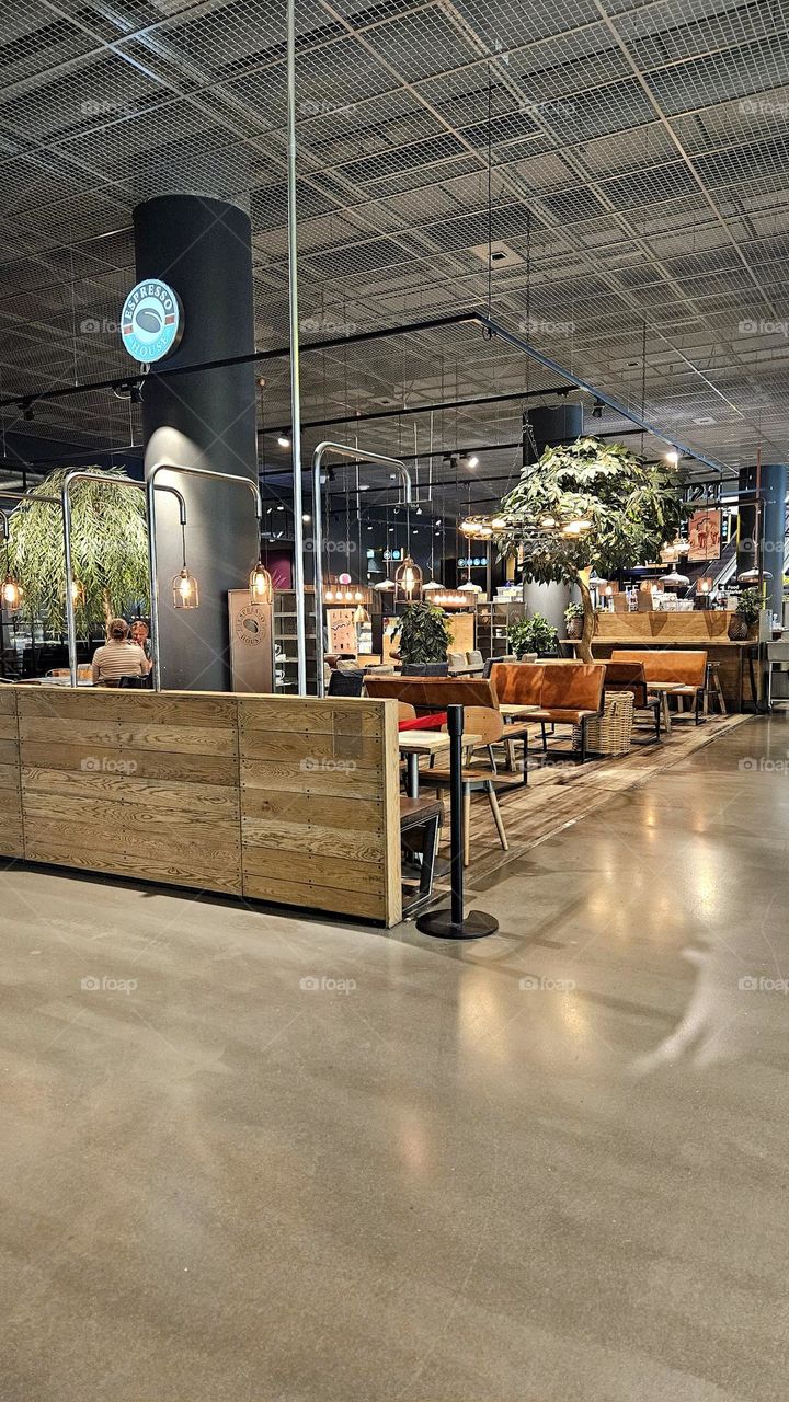 A really cozy and cozy deli & cafe Espresso House in Helsinki, the capital of Finland, in Pasila's new shopping center Tripla.