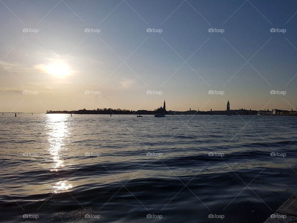sunset on the Venetian lagoon