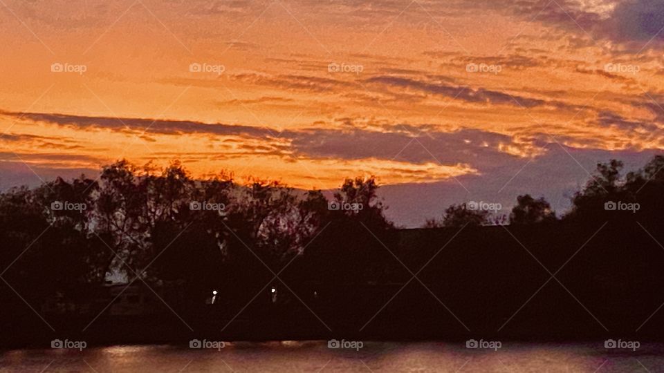 Sunset is apparent now. Orange Colour just for a moment. Crackling clouds will make a Beautiful Picture