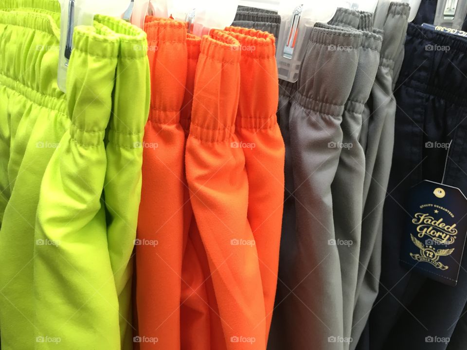 Shorts on hangers
