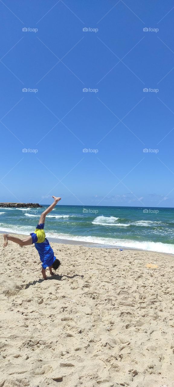 Kids playing on the beach