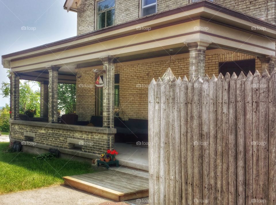 Architecture. Brick House with Porch