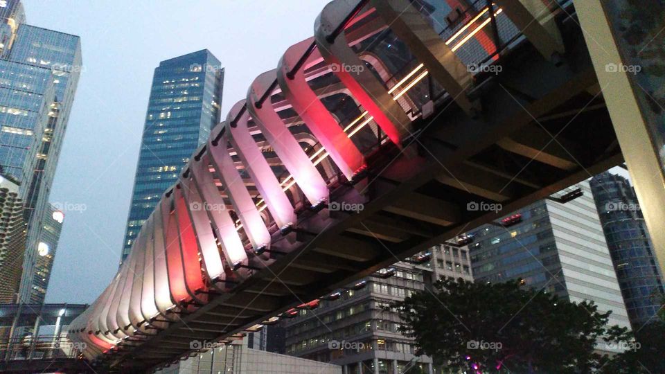 Colorfull lighting bridge