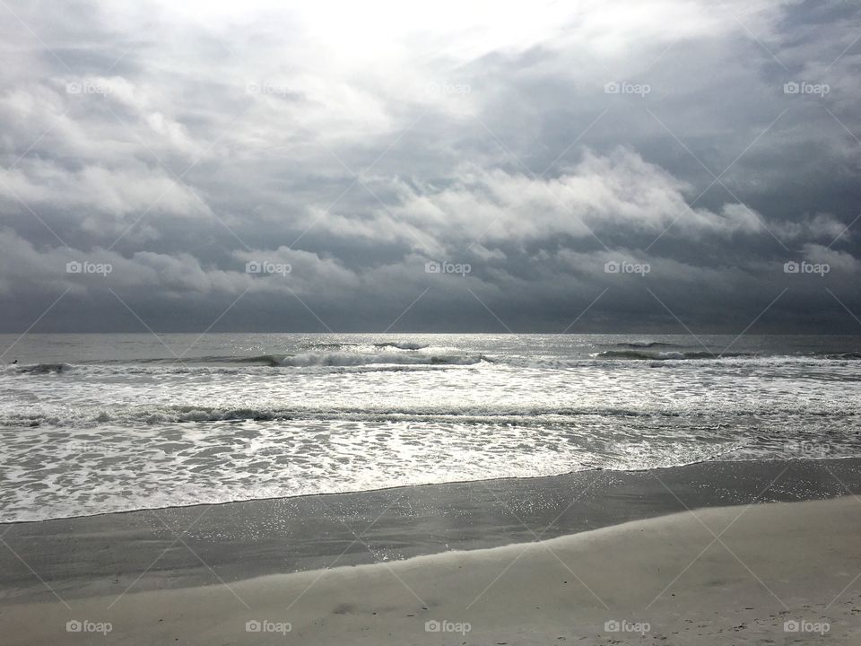 Dark sky at beach