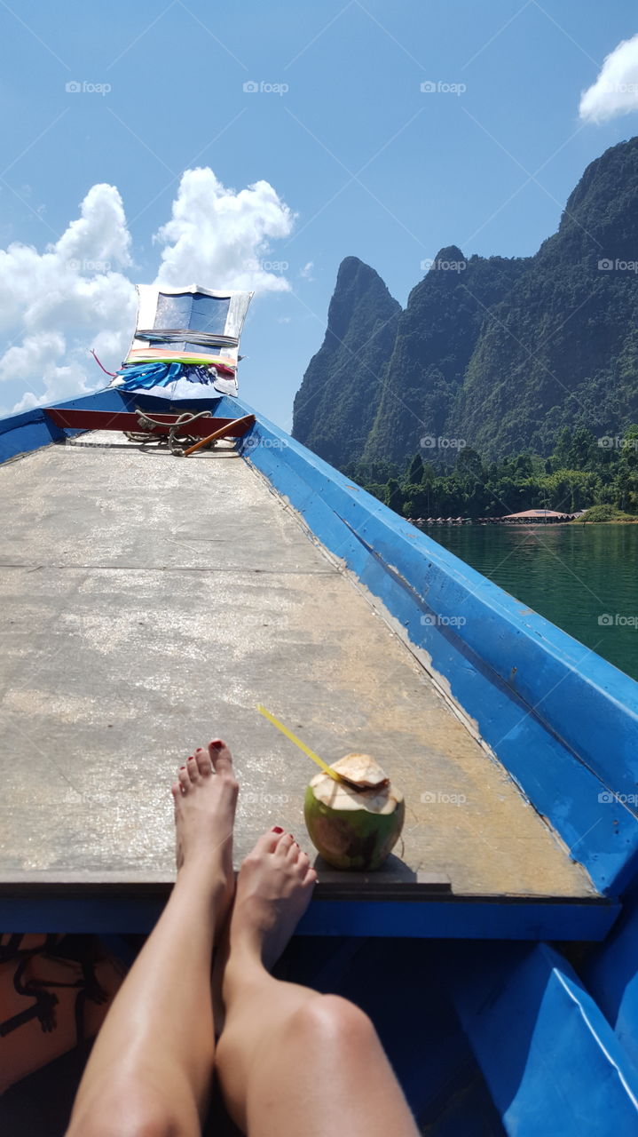 Coconut milk and chill on the boat
