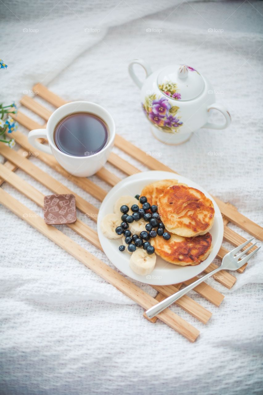 Morning breakfast in bed