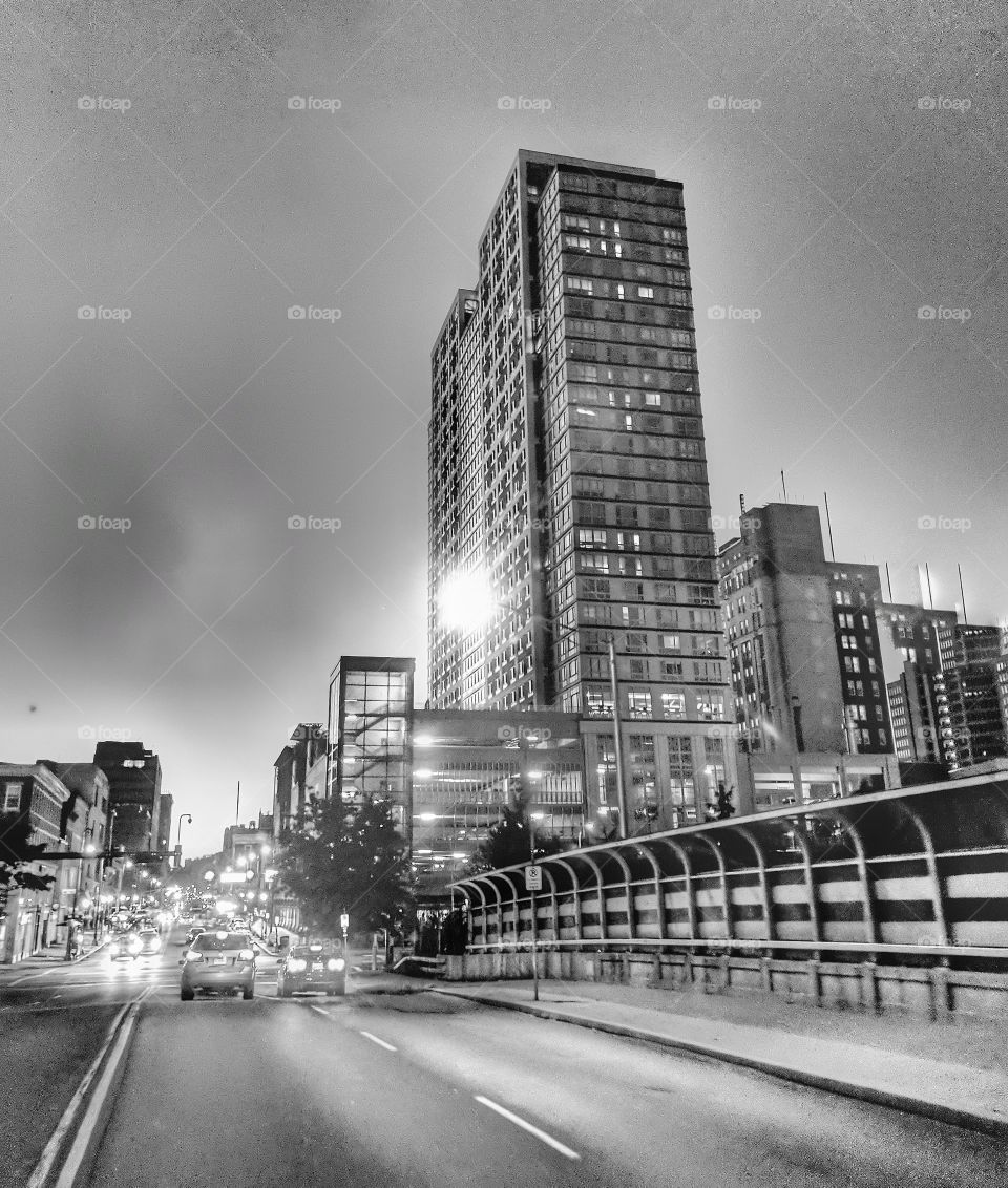 City Scape and the beautiful shapes and texrutes in the black and white.