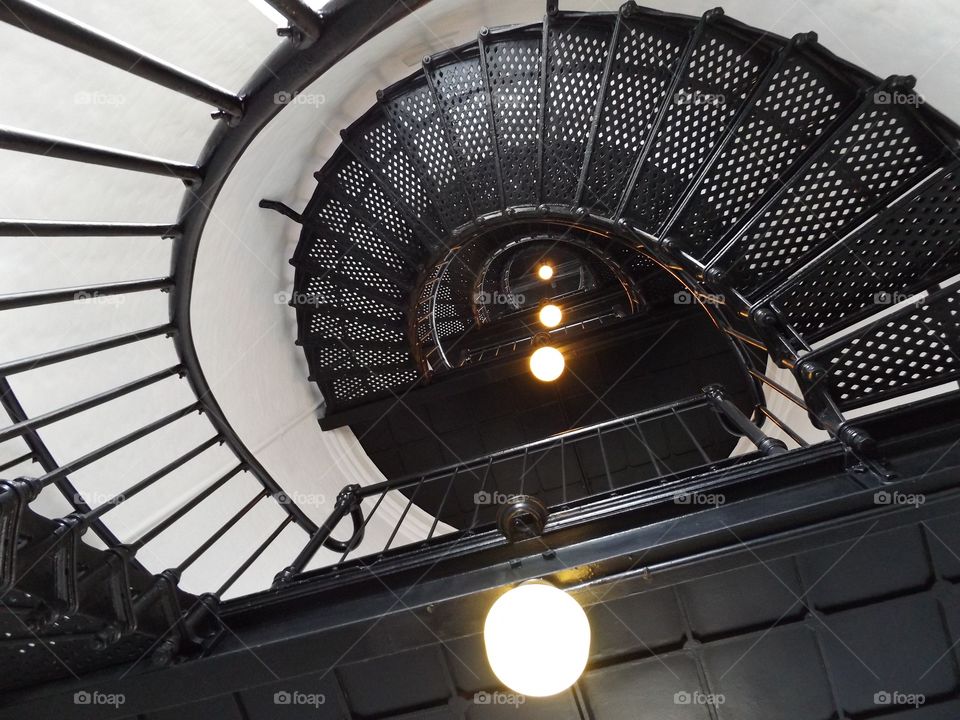 Spiral staircase in modern building