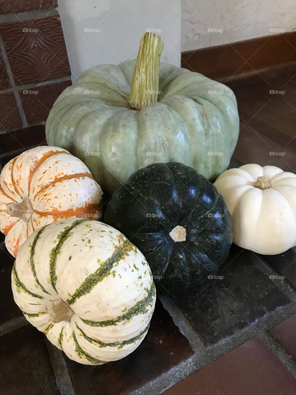 Pumpkin home decor for Thanksgiving.