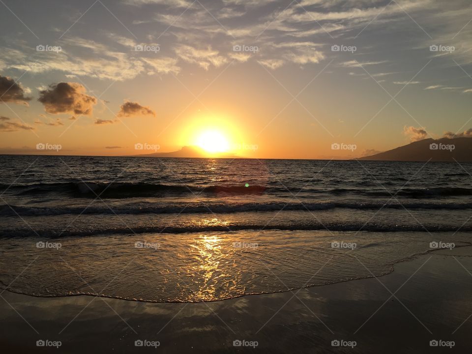 View of sunset from seashore