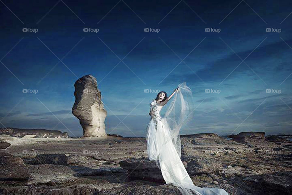 prewiding on the beach