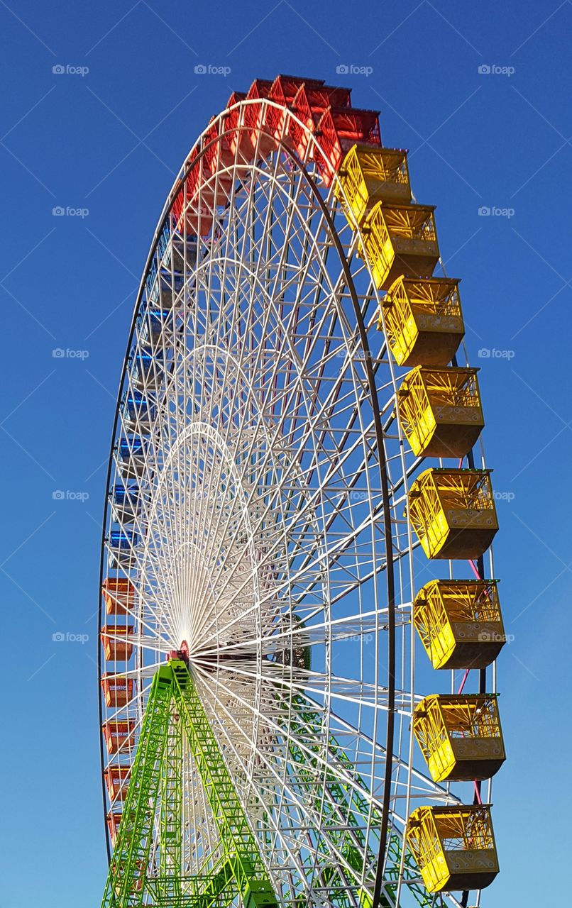 Colourful Ferris wheel in Santiago de Compostela, Spain.