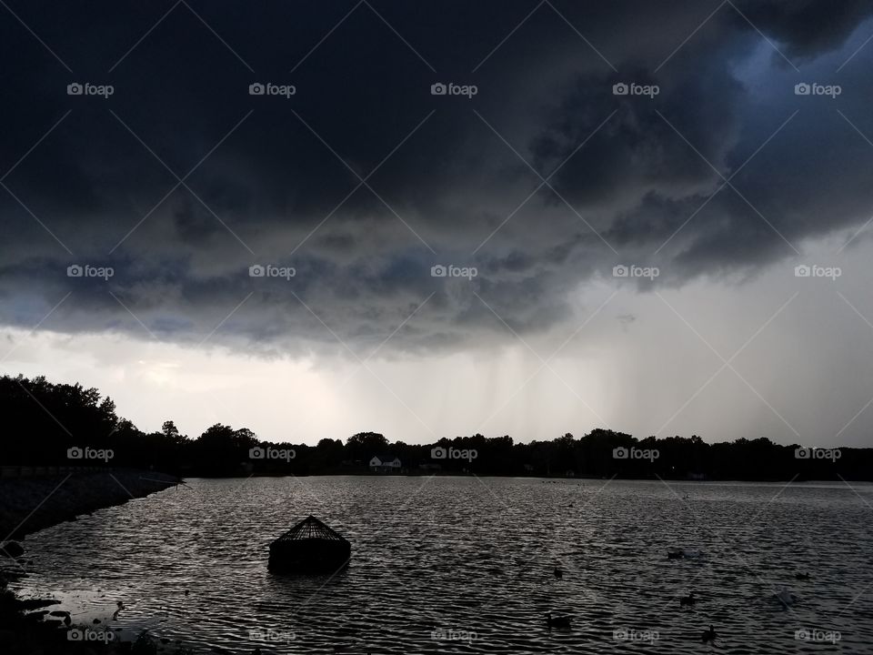 Blue filled storm clouds