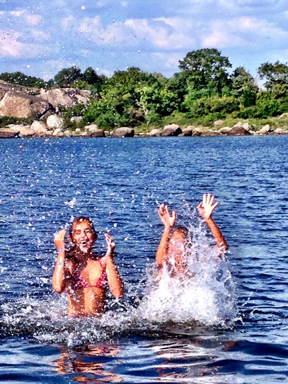 Splashing around in freezing cold water