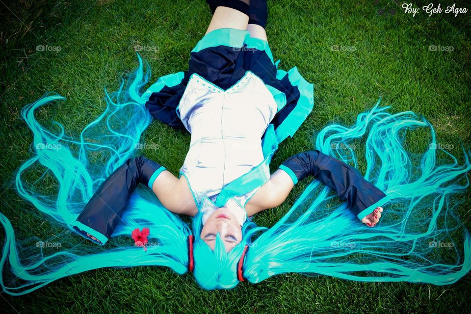 Cosplay Hatsune Miku.