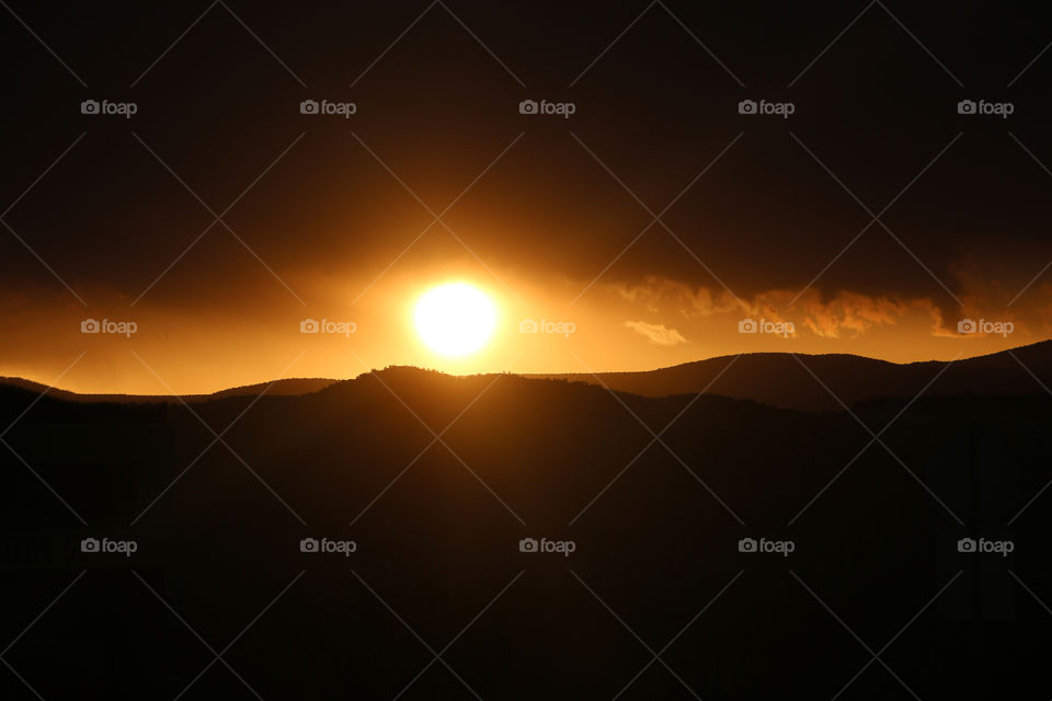 View of desert at Sunset