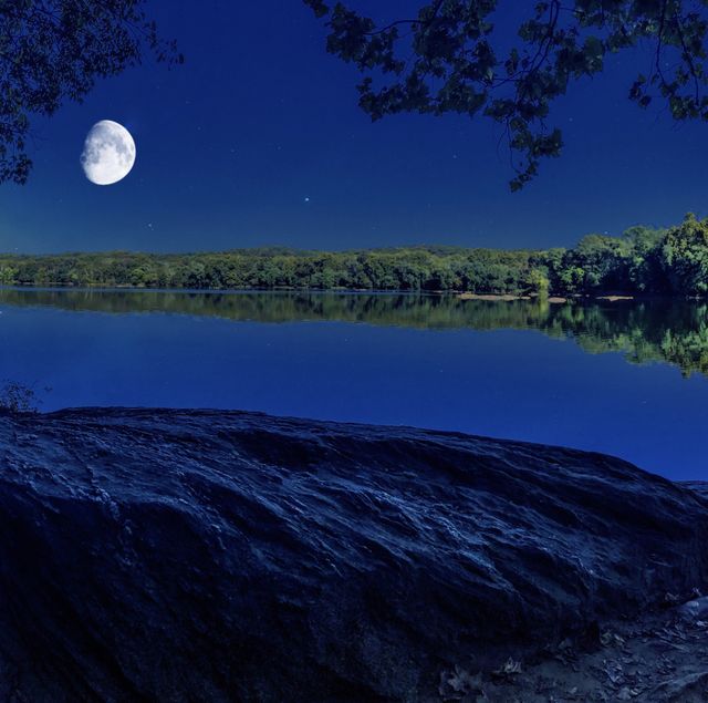 Moon over the lake