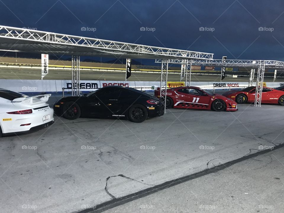 Sport cars still at track