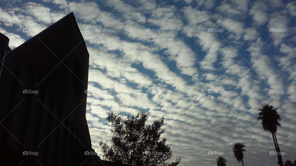 Monument with Rippled Cloud Backdrop