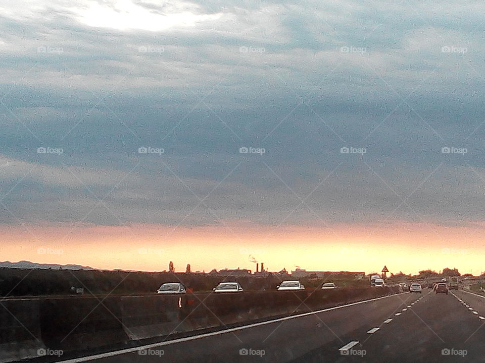 Sunset, Road, Travel, No Person, Dawn