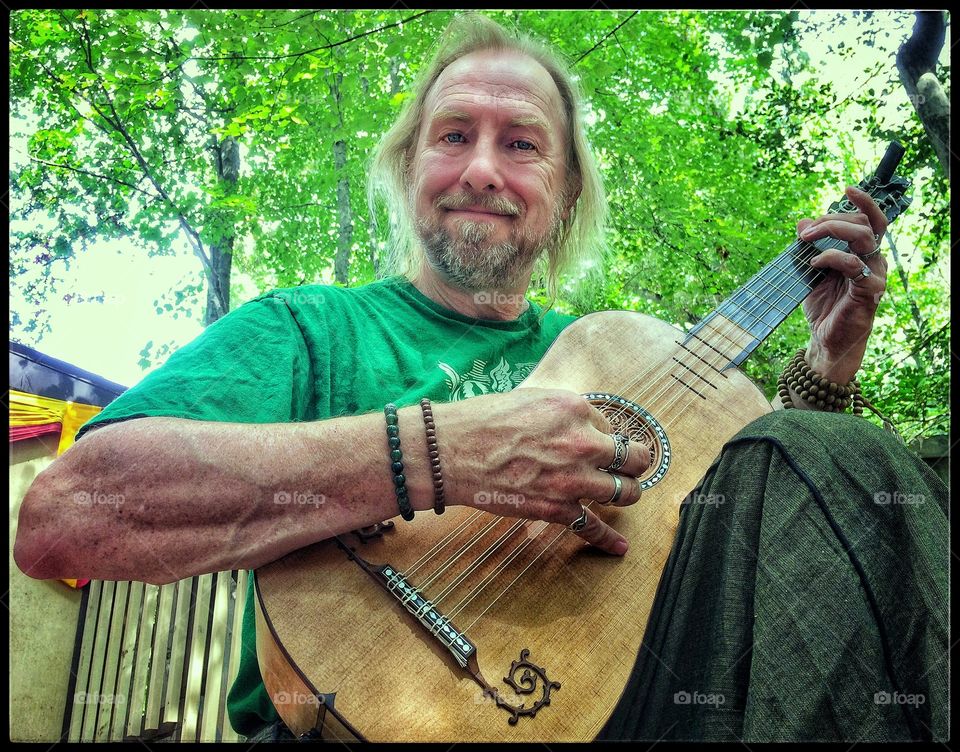 Self Portrait with Baroque Guitar