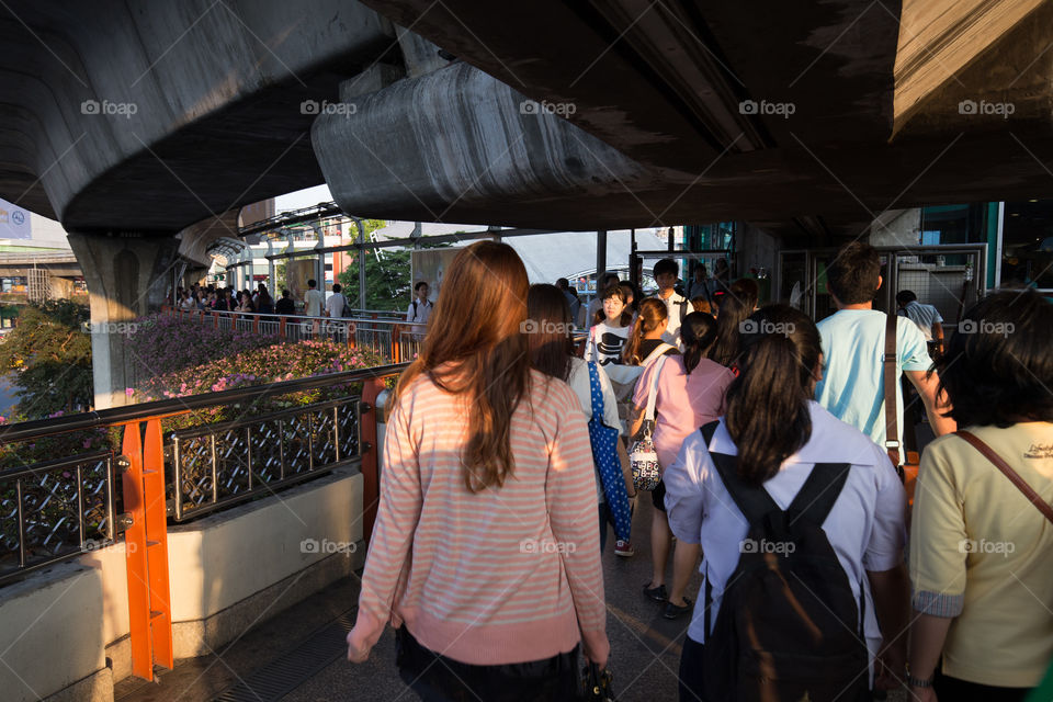 Walkway at BTS public train station 