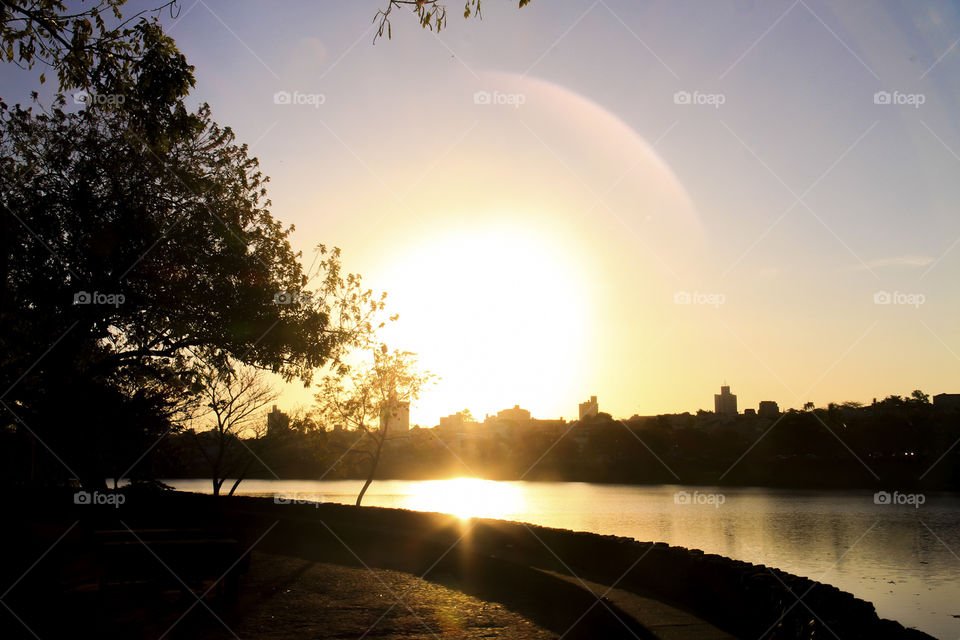 Sunset at lake - São José do Rio Preto - Brazil