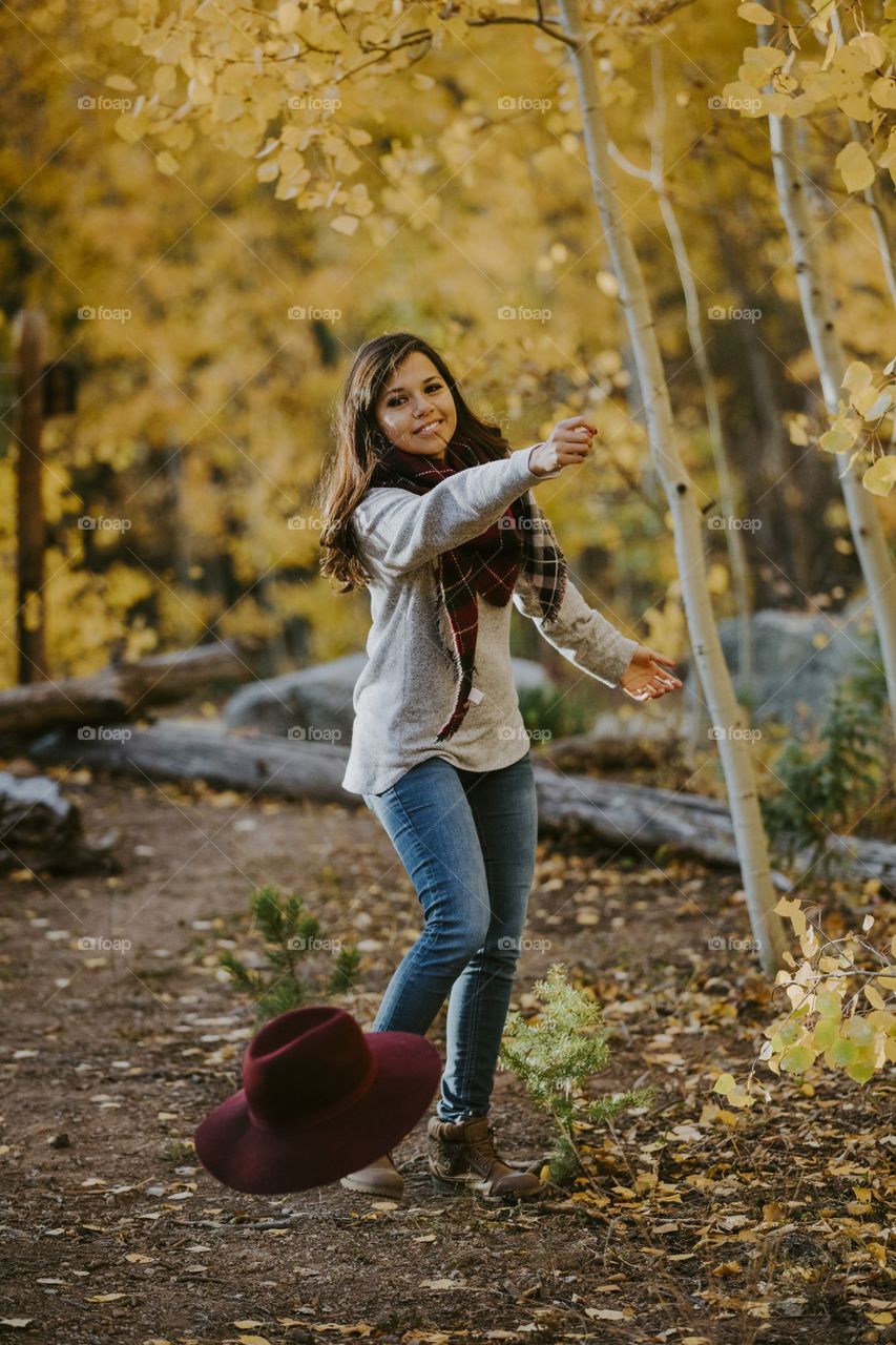 Happy girl in fall