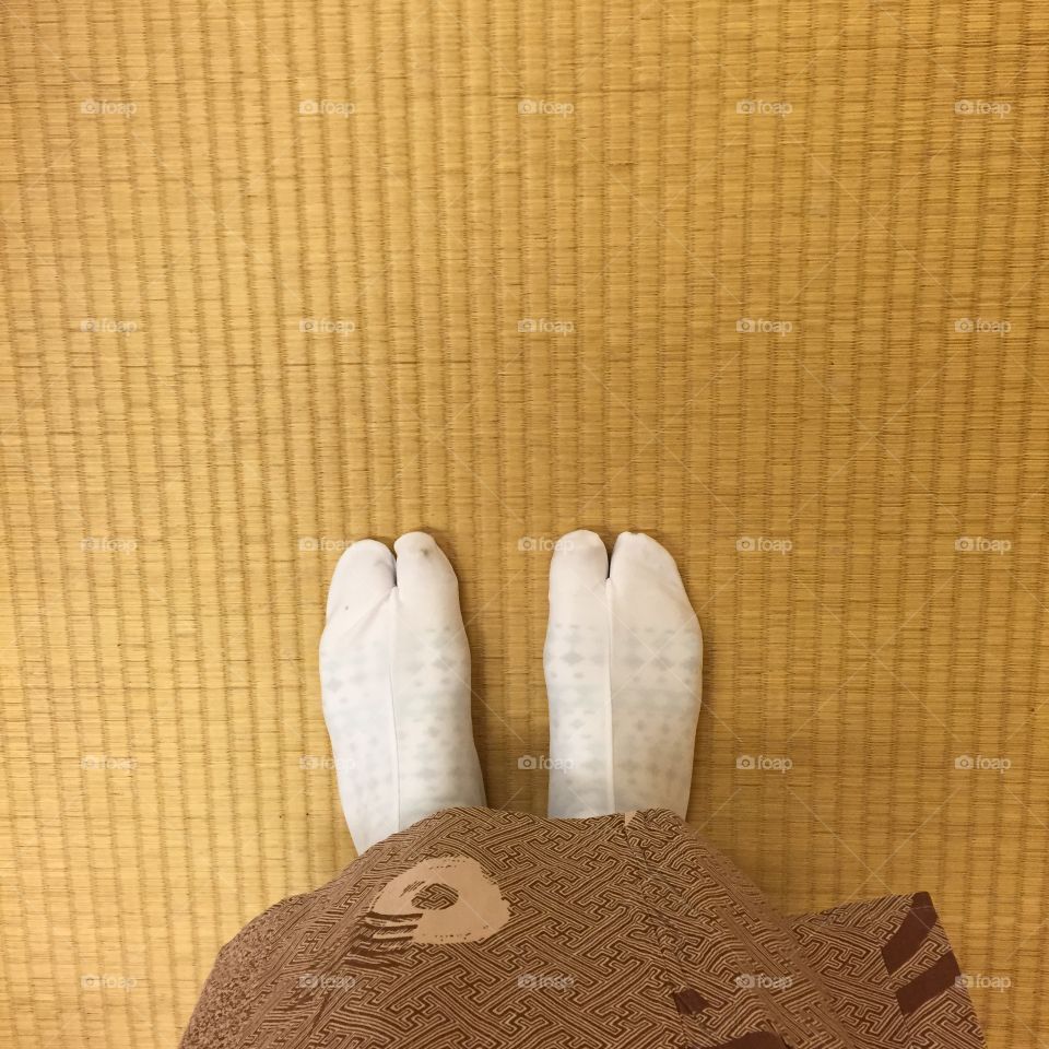 Closeup of the traditional okobo wooden sandals of a Japanese Maiko (Geisha in training). Kyoto Japan great for any use.