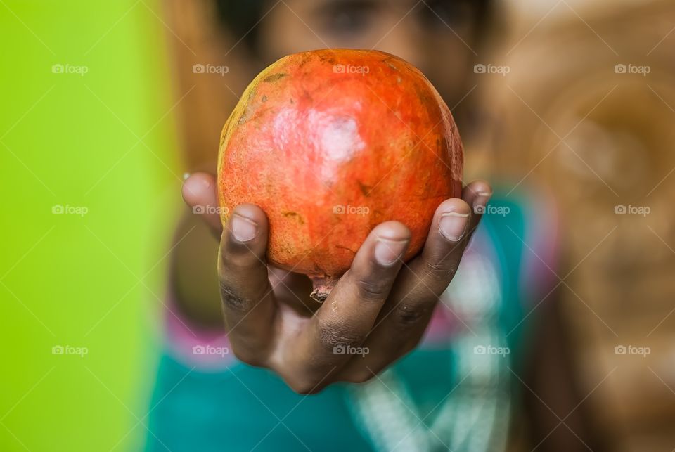 Extreme close-up of pomegranate