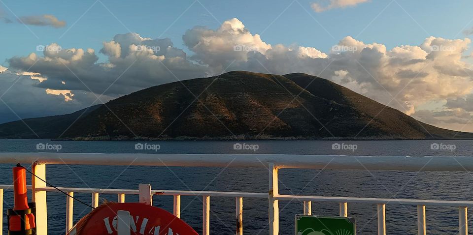 View of the island from the ship