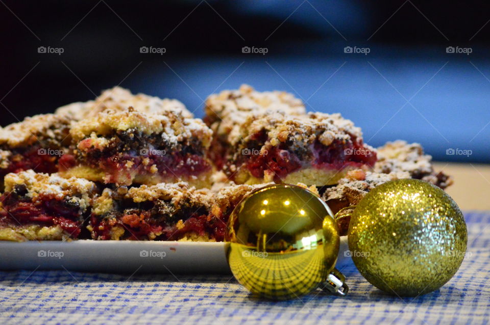 Christmas celebrations with delicious cake