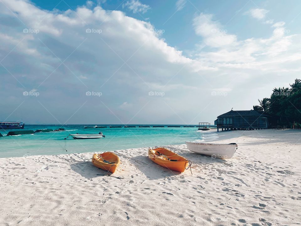 Some boats on the beach 