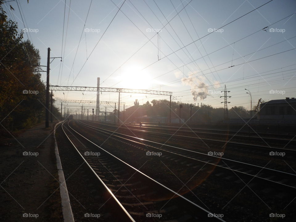 Dawn on the railroad