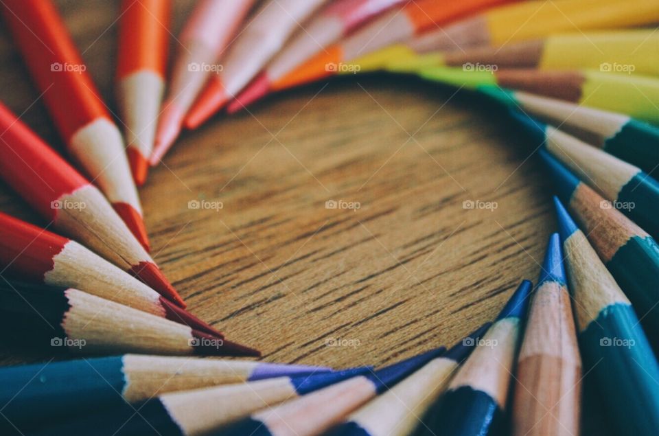 Close-up of a colored pencils