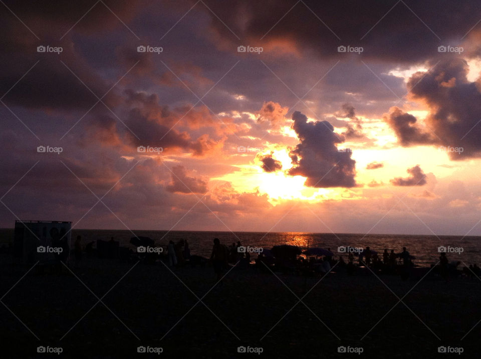 beach sunset batumi by nader_esk