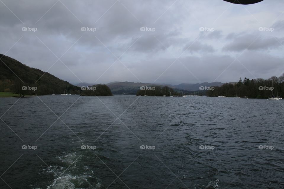 View over Lake Windermere Lake District UK