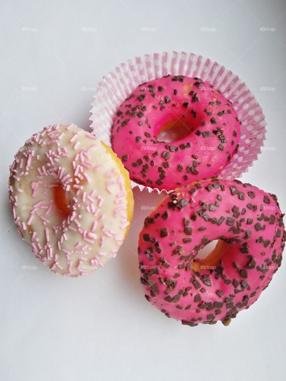 sweet pink donuts