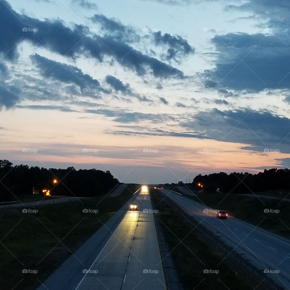 Oklahoma skies and highways