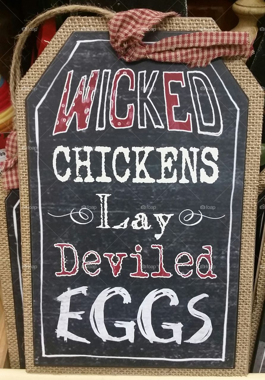 Wicked Chicken. A sign in a local business 