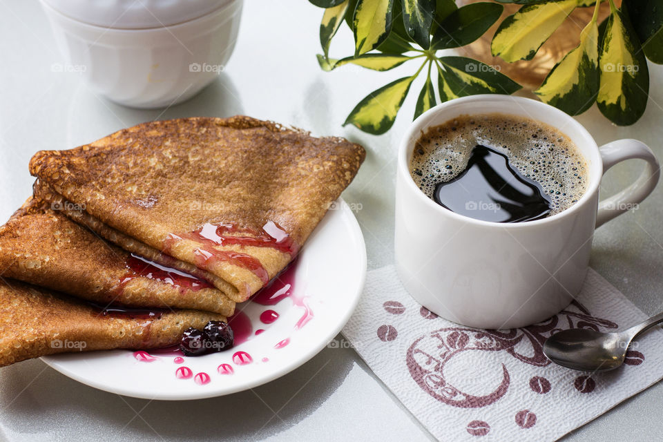 coffee and pancakes for breakfast