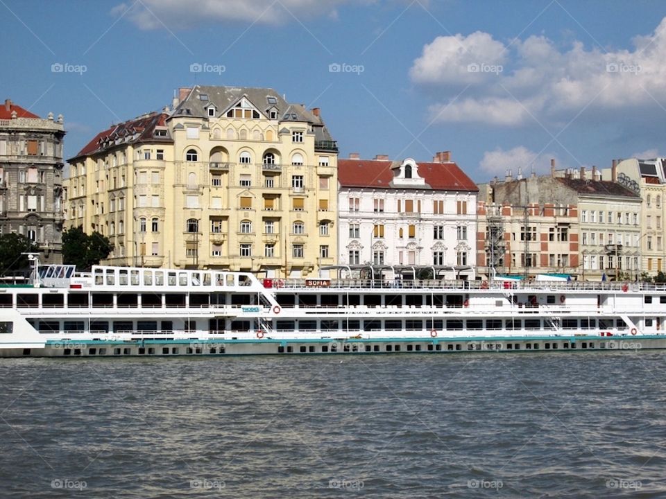 Houses by the river in Budapest