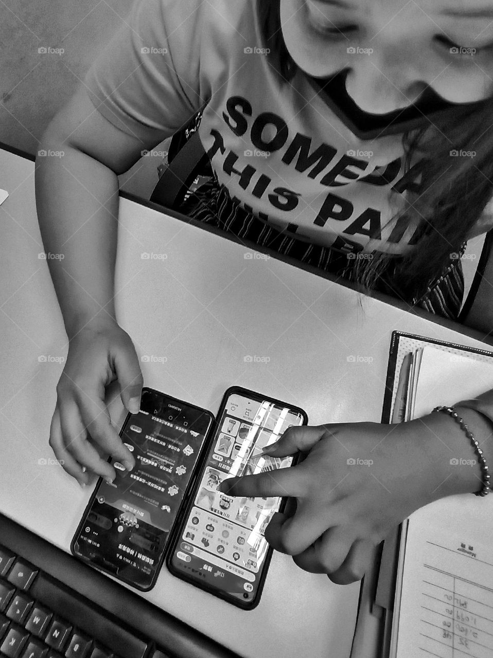 People on their phones