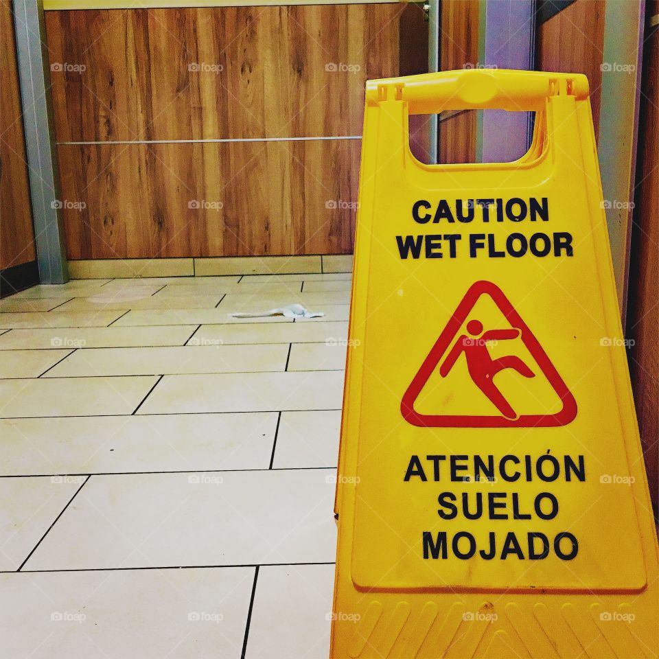 Caution wet floor 