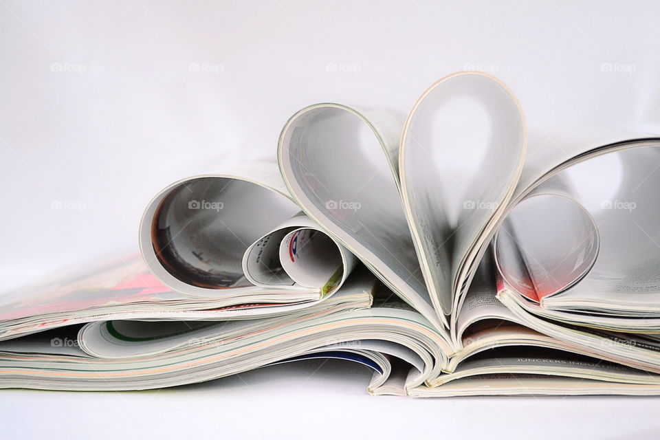 Magazines in a shape of a heart