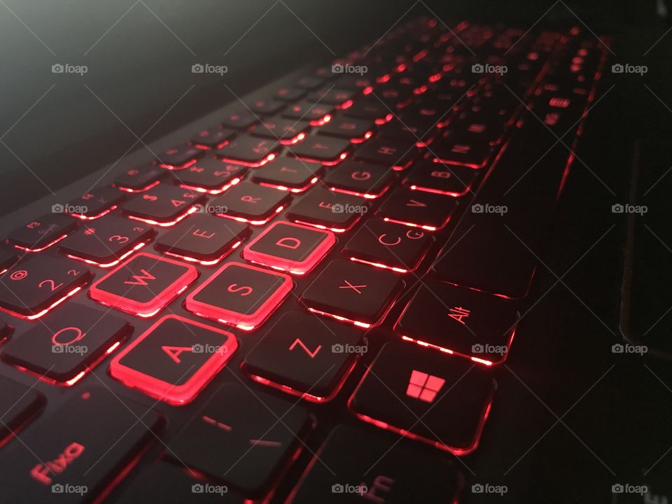 Technology red led keyboard, the future is it. Beautiful lights for gamers and designers.