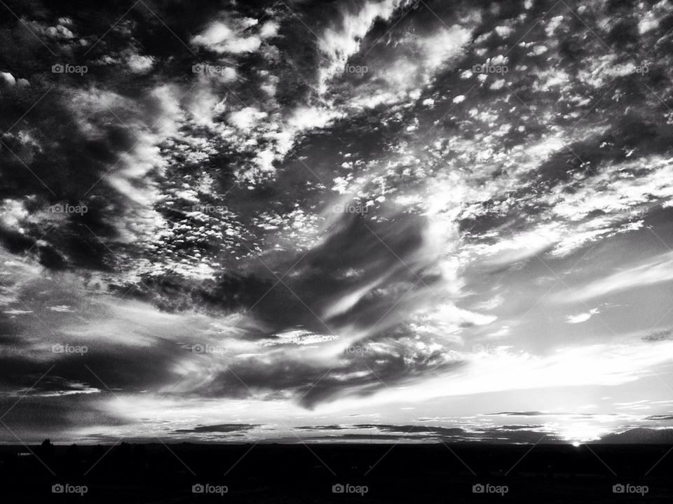 Black and white skies