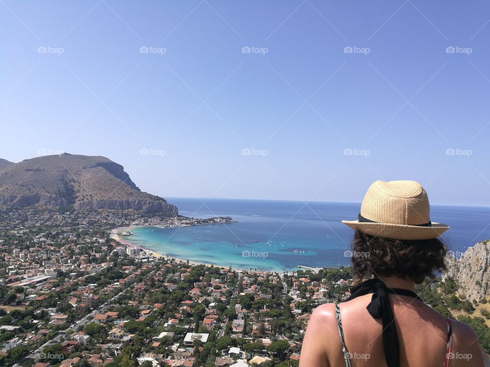 Mondello beach (Palermo) Italy, from above