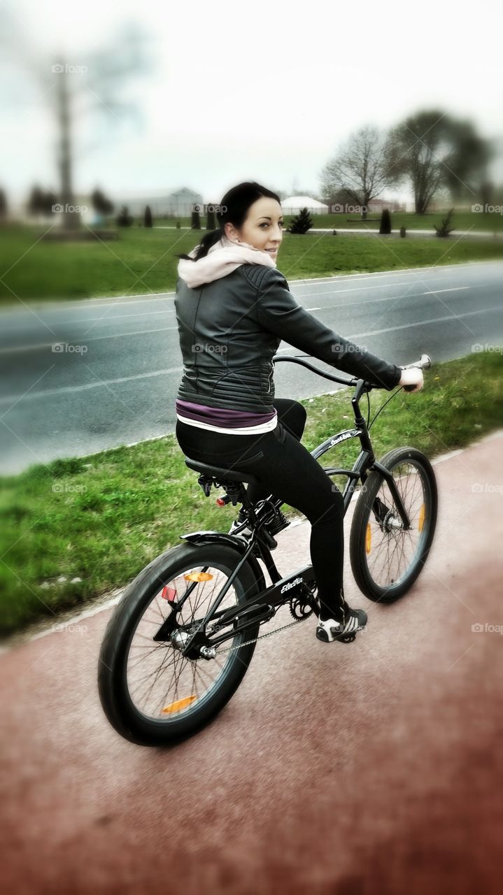 my girlfriend on my bike